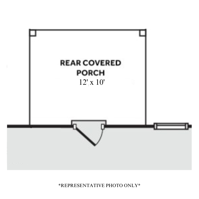 Optional Rear Covered Porch or Deck (lot specific) - 10' x 12'