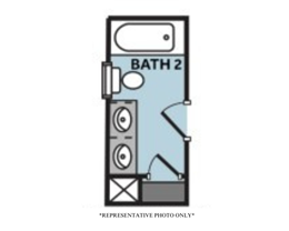 Optional Double Bowl Vanity in Hall Bath