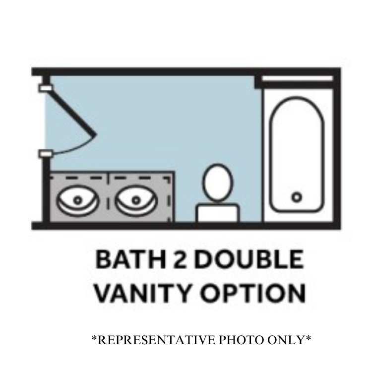 Optional Double Bowl Vanity in Hall Bath