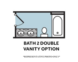 Optional Double Bowl Vanity in Hall Bath