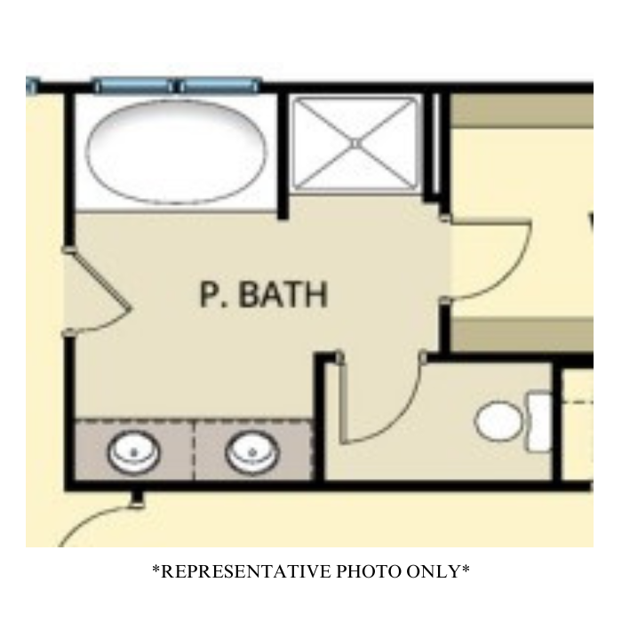 Standard Primary Bath w/ 36" x 48" Fiberglass Shower & Garden Tub (Configuration Only)