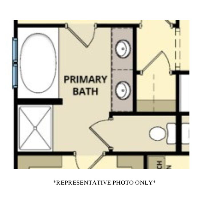 Standard Primary Bath w/ 36" x 48" Fiberglass Shower & Garden Tub (Configuration Only)