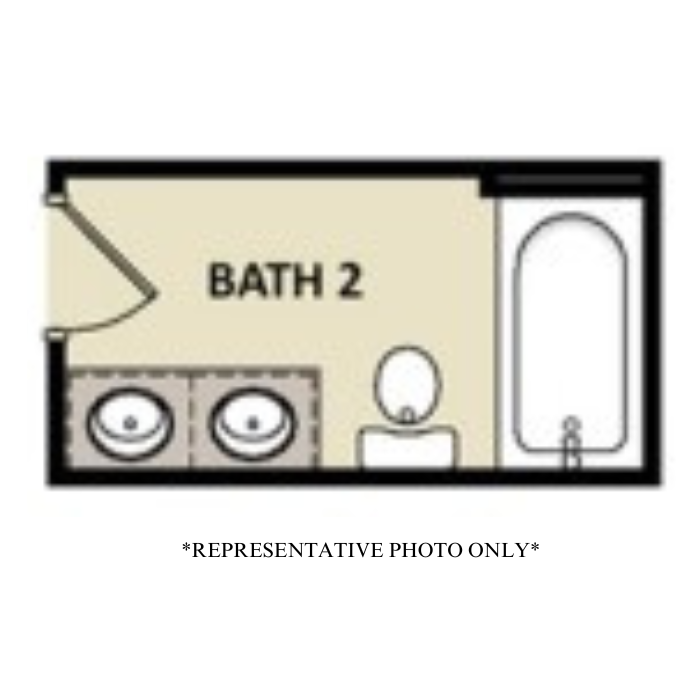 Optional Double Bowl Vanity in Hall Bath