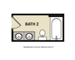 Optional Double Bowl Vanity in Hall Bath