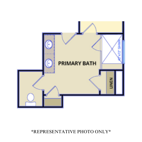 Optional Primary Bath #2 w/ 42" x 72" Tile Shower (Configuration Only)