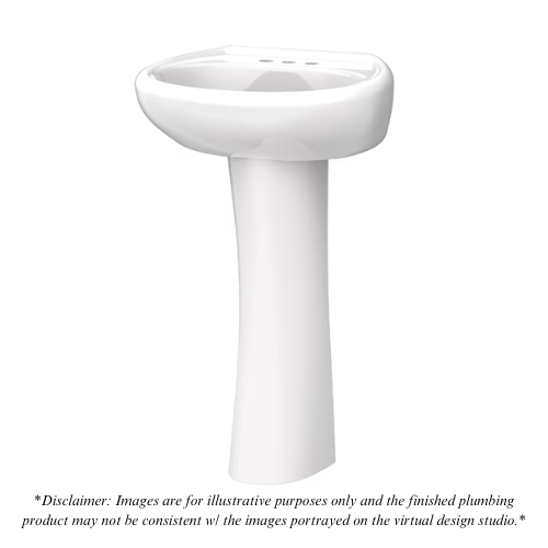 Gerber Maxwell Pedestal Sink in Powder Room