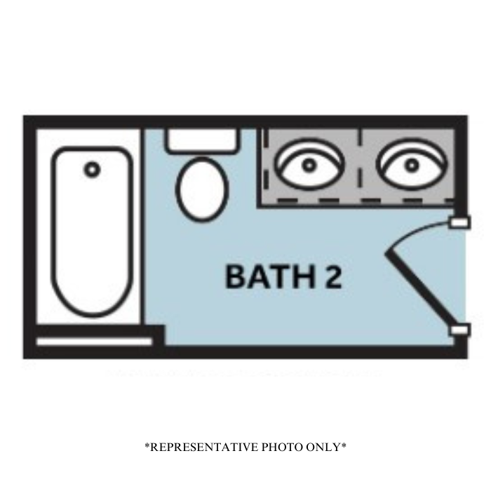 Optional Double Bowl Vanity in Hall Bath