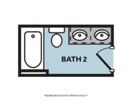Optional Double Bowl Vanity in Hall Bath
