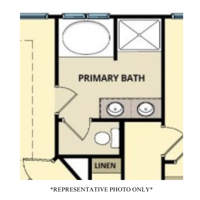 Standard Primary Bath w/ 36" x 48" Fiberglass Shower & Garden Tub (Configuration Only)