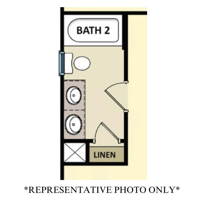 Optional Double Bowl Vanity in Hall Bath
