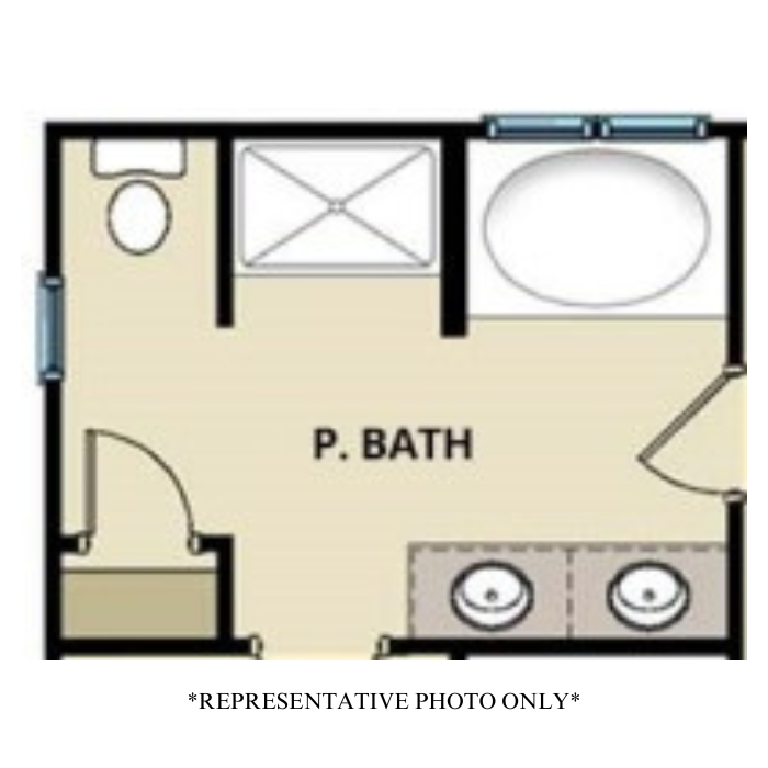 Standard Primary Bath w/ 36" x 48" Fiberglass Shower & Garden Tub (Configuration Only)