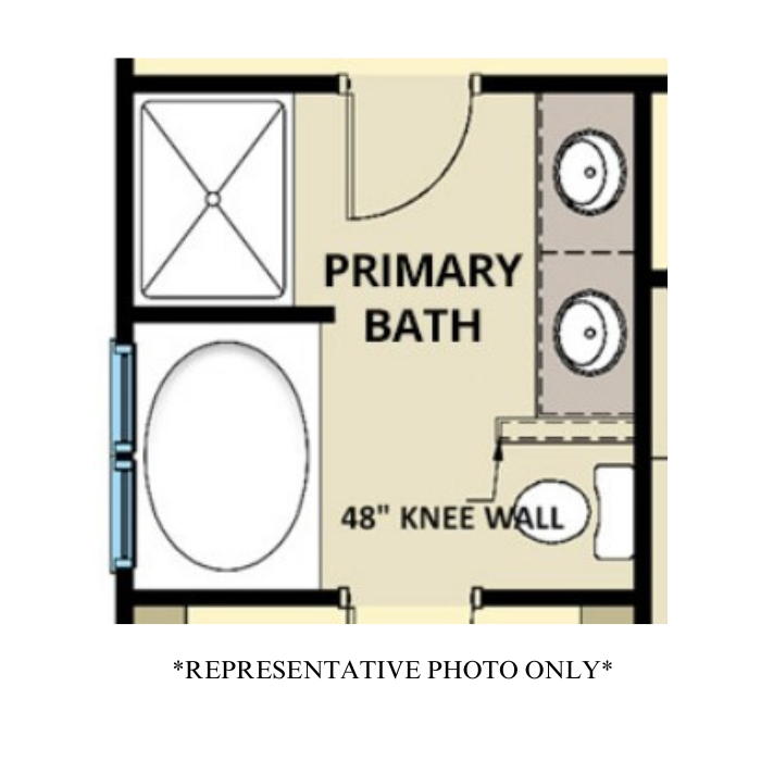 Standard Primary Bath w/ 36" x 48" Fiberglass Shower & Garden Tub (Configuration Only)