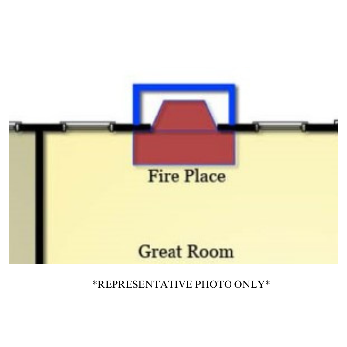 Optional 42" Standard Fireplace on Exterior Wall (Mantel and Surround Chosen Separately)