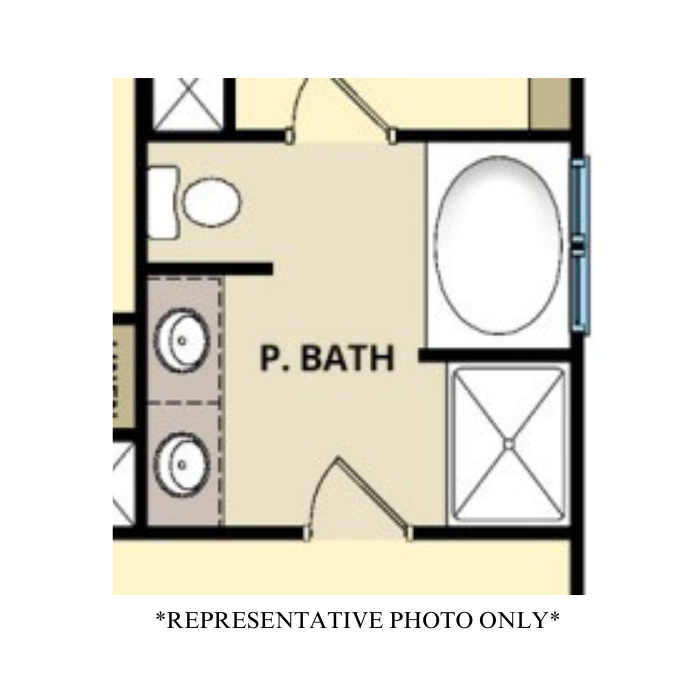 Standard Primary Bath w/ 36" x 48" Fiberglass Shower & Garden Tub (Configuration Only)