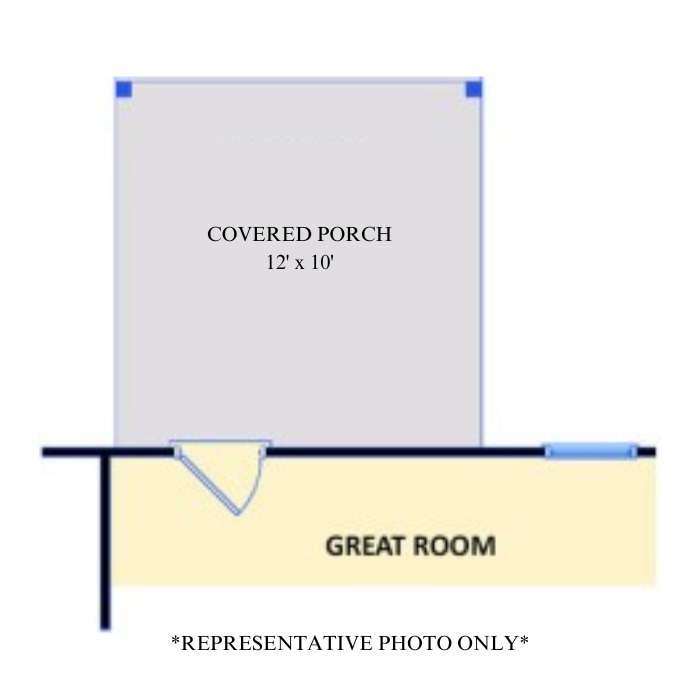 Optional Rear Covered Porch or Deck (lot specific) - 10' x 12'