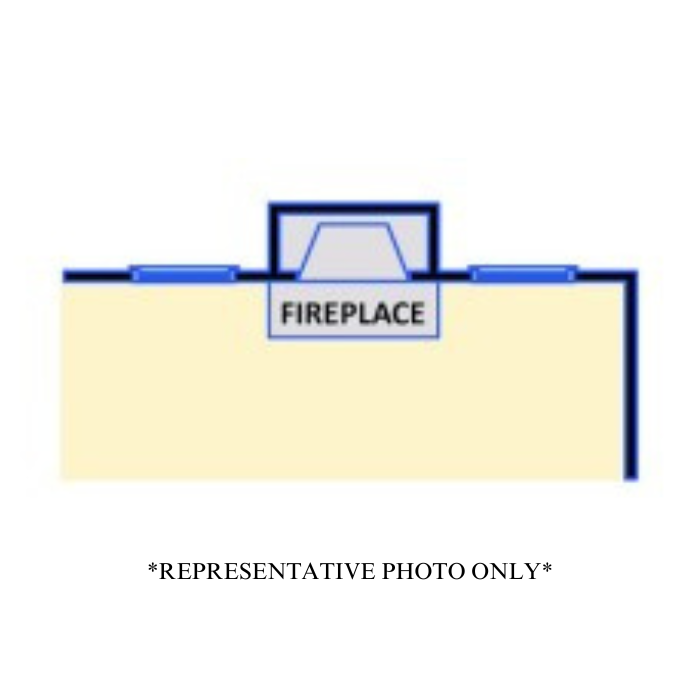 Optional 42" Standard Fireplace on Exterior Wall (Mantel and Surround Chosen Separately)