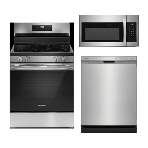 Stainless Steel Electric Range, Microwave and Dishwasher