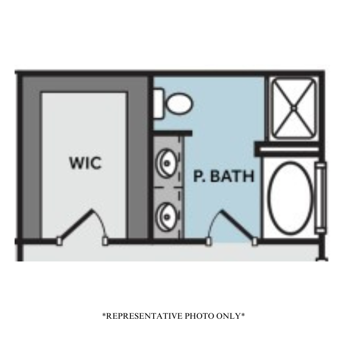 Standard Primary Bath w/ 36" x 48" Fiberglass Shower & Garden Tub (Configuration Only)