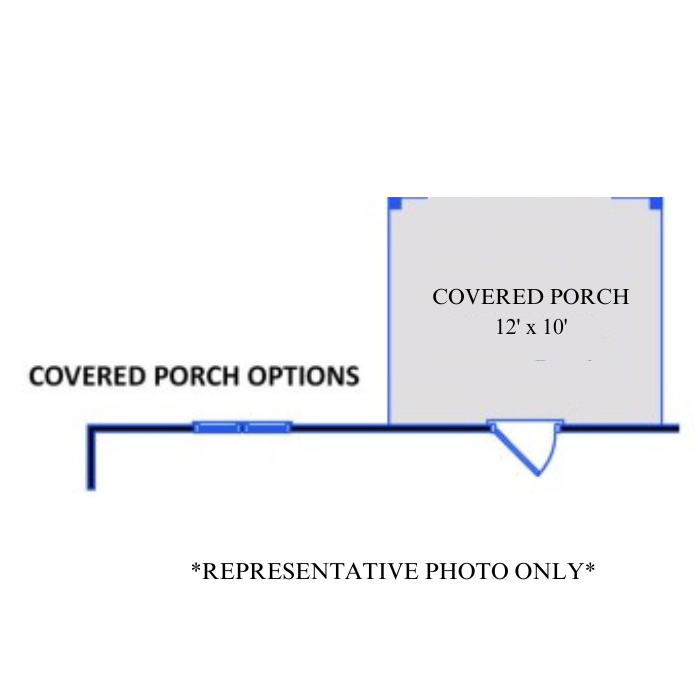 Optional Rear Covered Porch or Deck (lot specific) - 10' x 12'