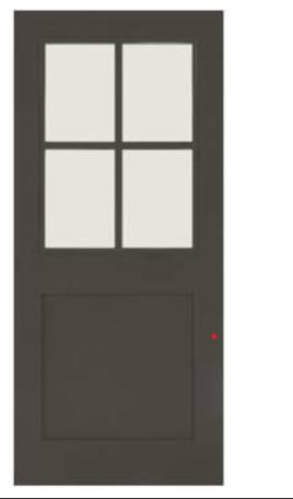 Neighborhood Feature - Painted Fiberglass 4-Lite Farmhouse Front Door