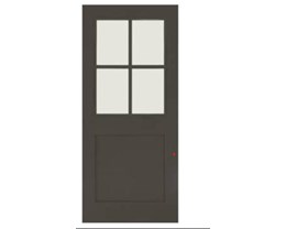 Neighborhood Feature - Painted Fiberglass 4-Lite Farmhouse Front Door