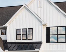 Included Feature - Black Exterior, White Interior Windows - Front Elevation (white / white side & rear)