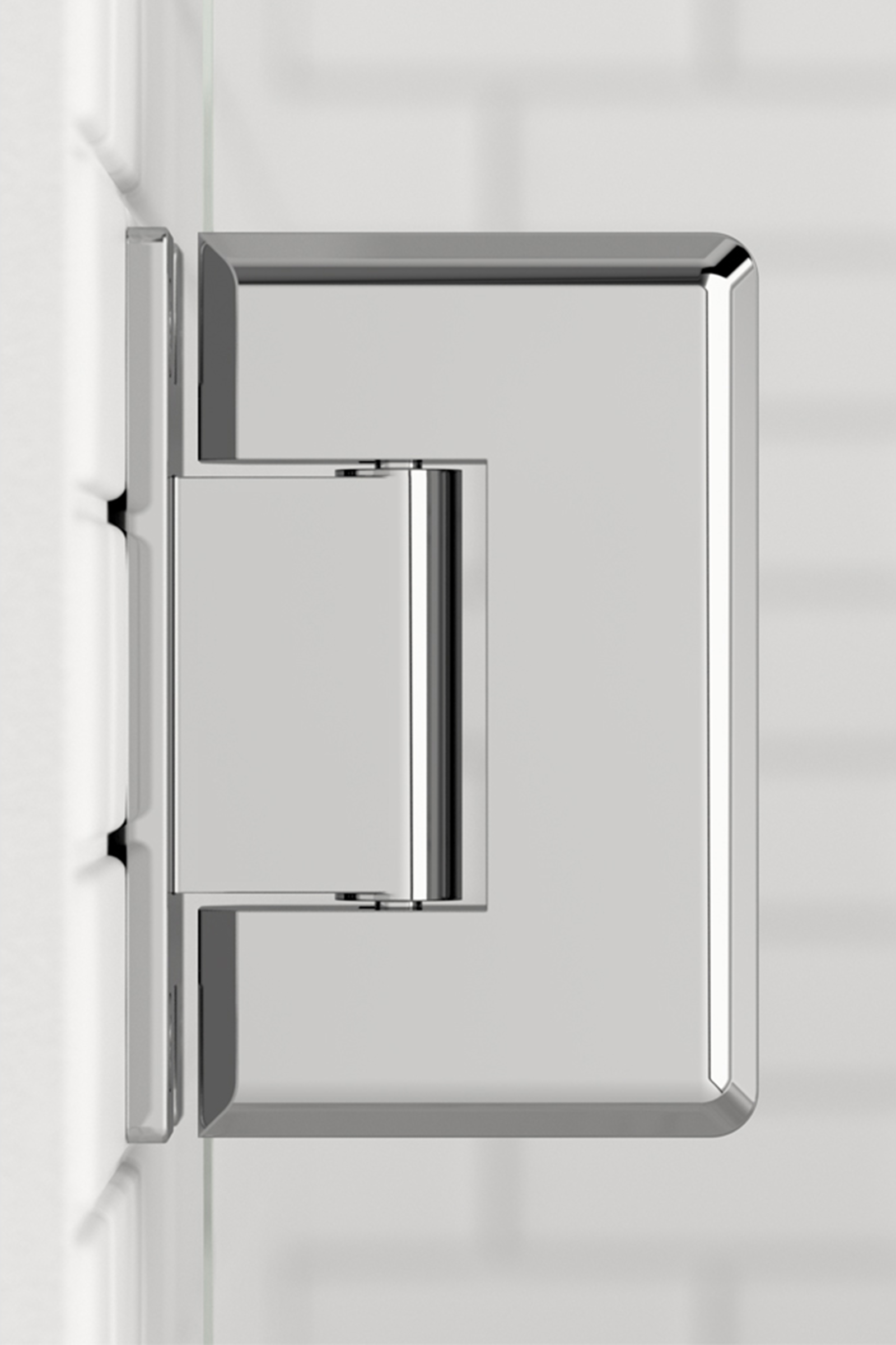 60" Glass & Tile Shower w/Side Shelf, Full Sidewalls - Chrome (b1030) w/ Clear Glass