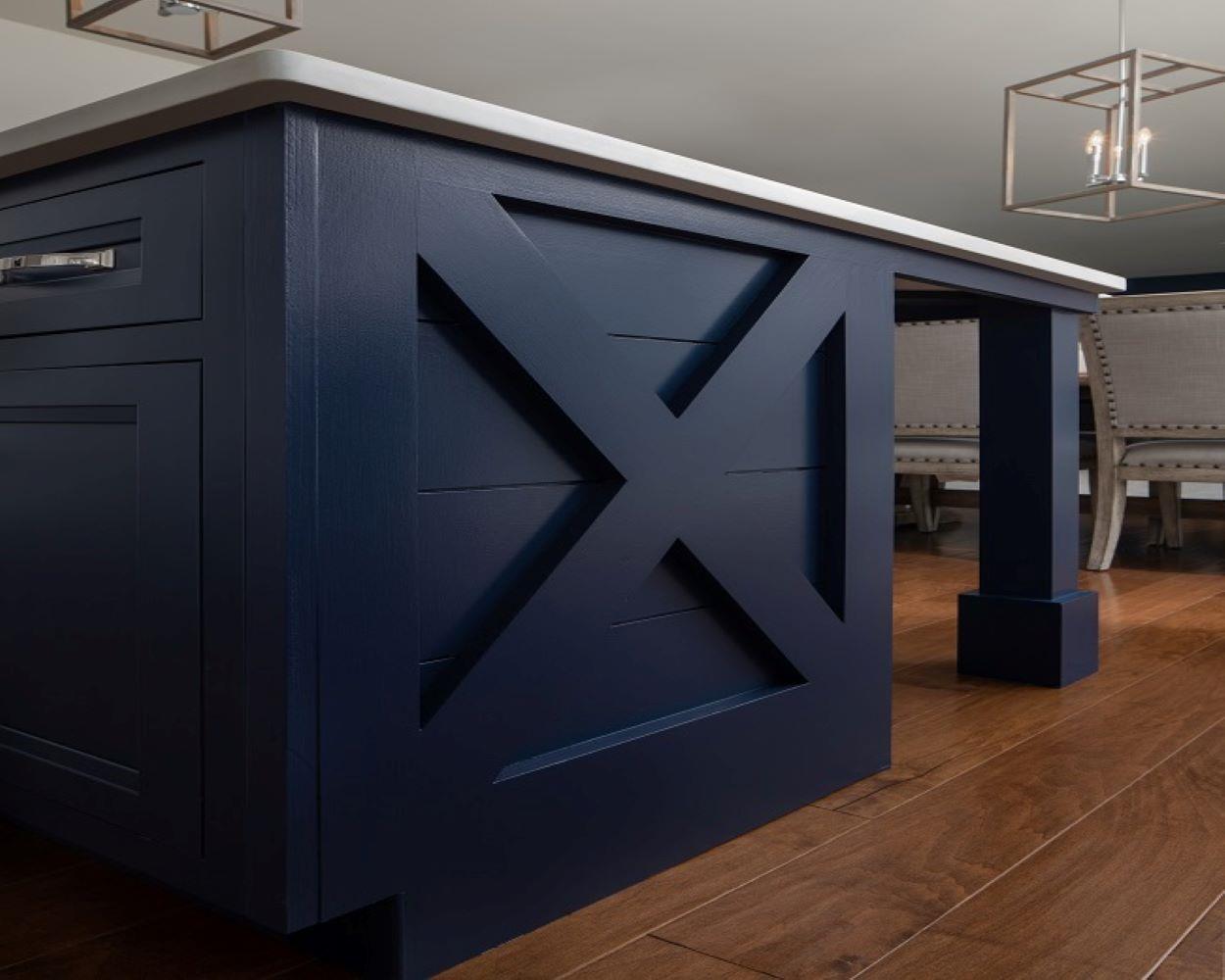 Add Painted Shiplap Island Backer with X Braces (i2000)