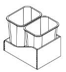 Change Base Cabinet to Base Dbl Waste Basket, 21in, Medallion