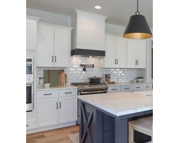 Change Chimney Hood to Woodmont Shiplap 42in Wood Hood, 9ft Ceiling, Painted
