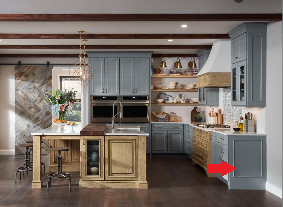 Add Deluxe End Panel to Base Cabinet, Medallion