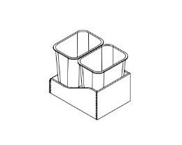 Change Base Cabinet to Base Dbl Waste Basket, 21in, Medallion