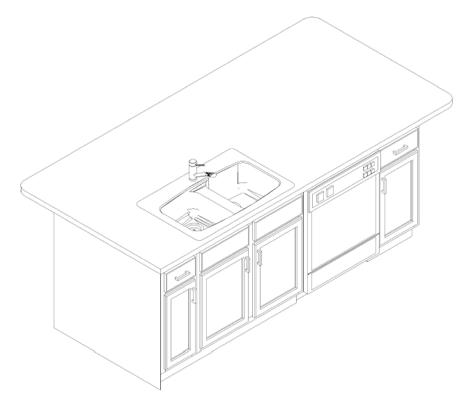 Ashton - Optional Eat-In kitchen island (All Tiers)