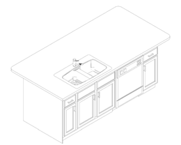 Ashton - Optional Eat-In kitchen island (All Tiers)