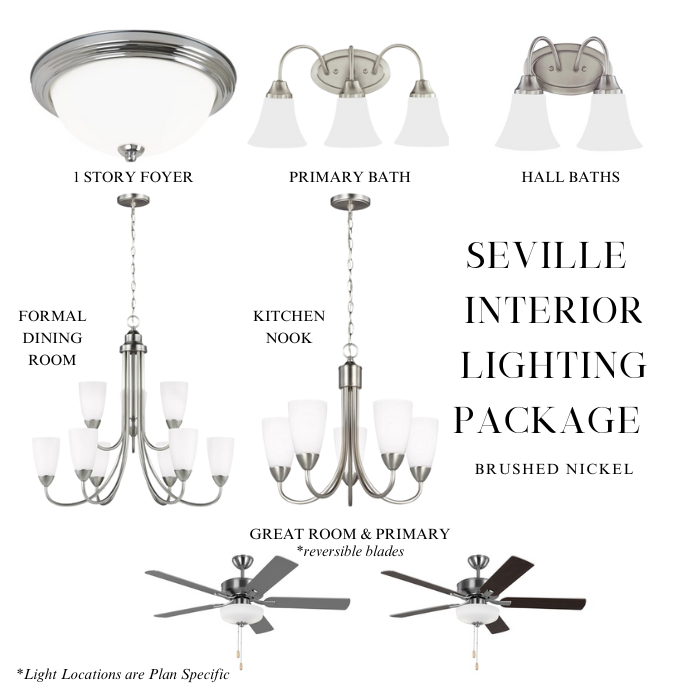 Seville Lighting Package Brushed Nickel (Whole House)