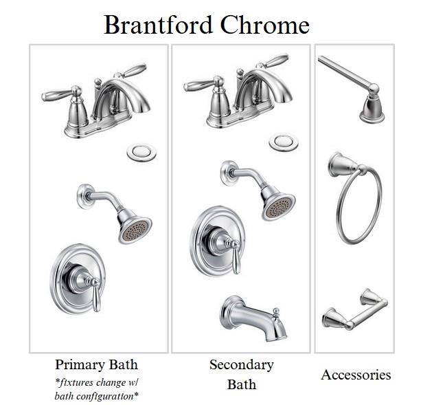 Brantford 4” Spread Chrome Plumbing Package (Whole House)