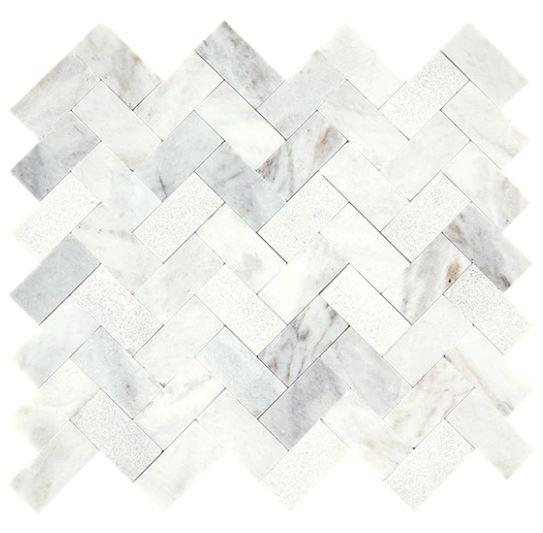 Natural Stone Herringbone Mosaic Tile - Minute Mosaix