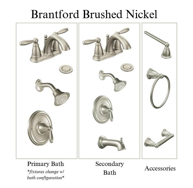 Brantford 4” Spread Brushed Nickel Plumbing Package (Whole House)