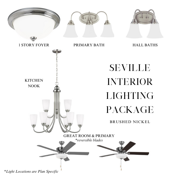 Seville Lighting Package Brushed Nickel (Whole House)