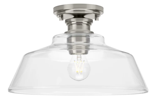 Change a Hallway / Laundry Light to P350227-___ Singleton 1 Light Semi-Flush, Finish TBD