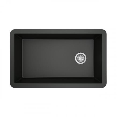 Upgrade Std SS UM Kitchen Sink to Rectangular Single Bowl Quartz, Black