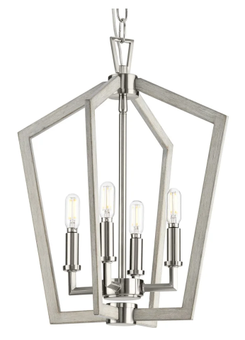 Change 1-Story Foyer Light to P500377-___ Galloway 4-Light Pendant, Finish and Accent TBD