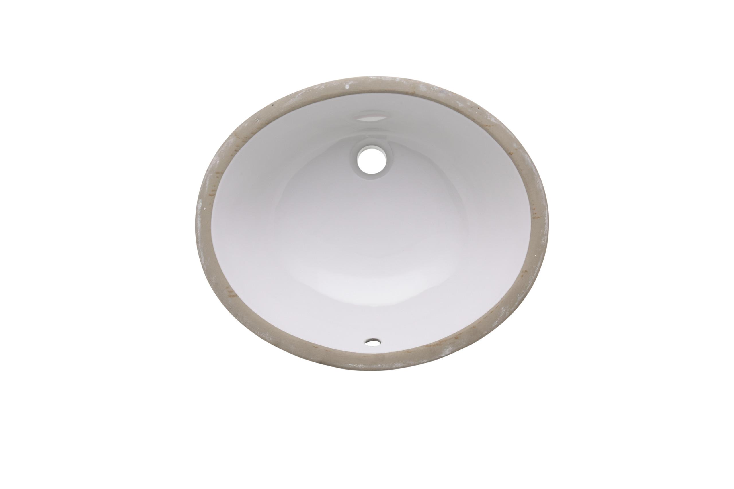 AmeriSink Bathroom Sink AS204 Undermount Oval Basin, Vitreous China - White