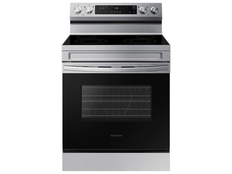 Samsung NE63A6111SS/AA 6.3CuFt 30" Smart Freestanding Electric Range with Steam Clean, Storage Drawer - Stainless Steel