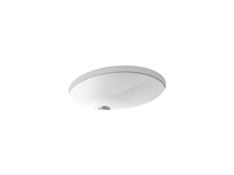 Kohler Bathroom Sink Caxton K-2210 Undermount Oval Basin Vitreous China White