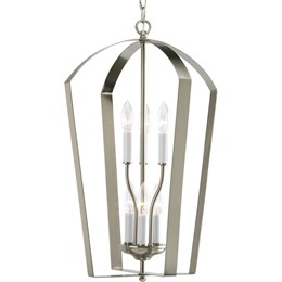 Included 2-Story Foyer Light, P3929-09 Gather Brushed Nickel