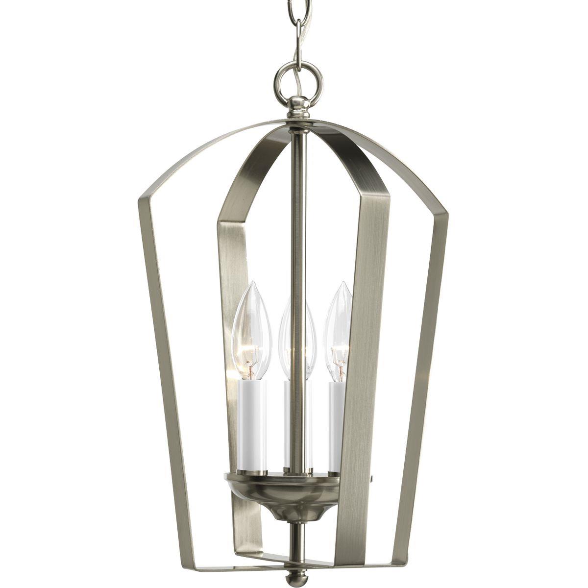 Included Sloped Foyer Light, P3928-01 Gather Brushed Nickel