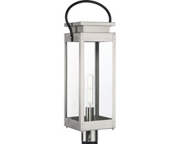Upgrade Post Light, P540046-135 Union Square Stainless Steel w/Clear E26 T10