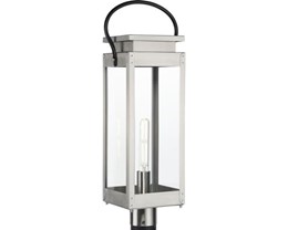 Upgrade Post Light, P540046-135 Union Square Stainless Steel w/Clear E26 T10
