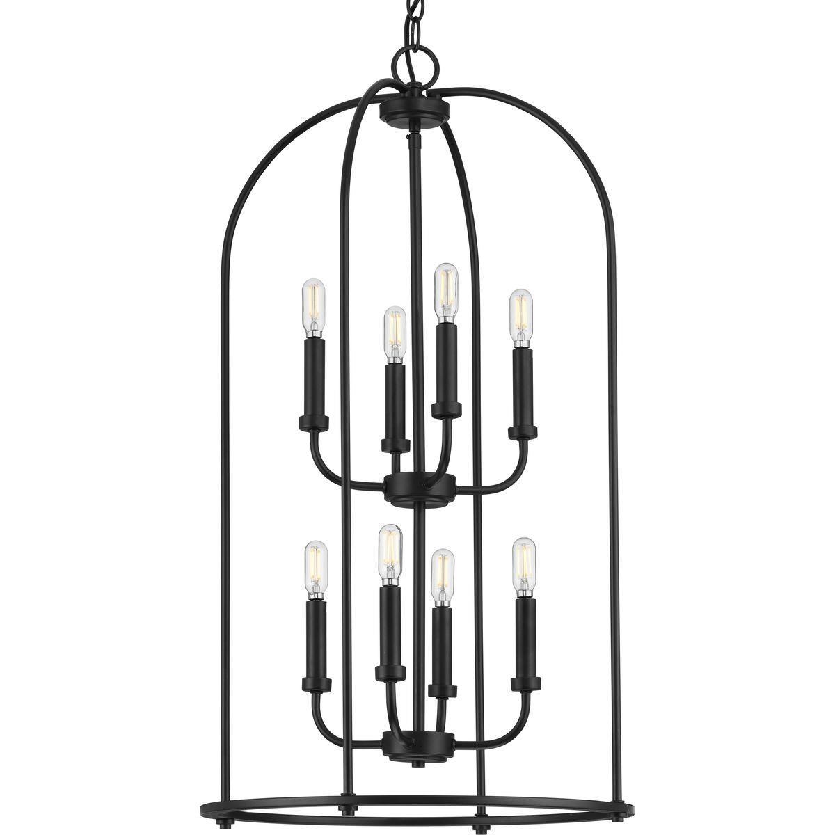 Change 2-Story Foyer Light to P500303-031 Leyden Matte Black